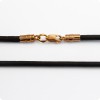 Кожаный шнур с золотым замком